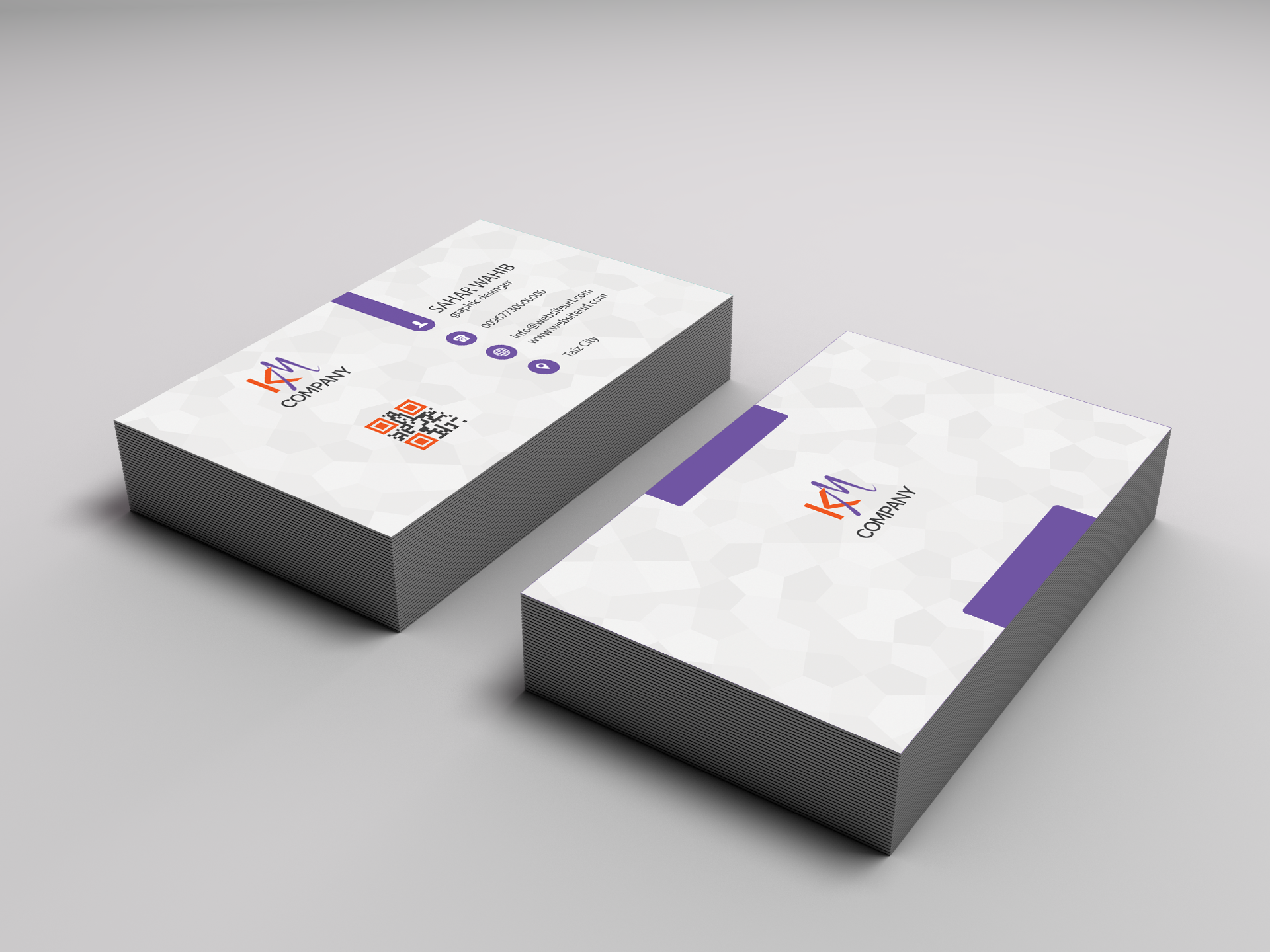 بطاقة أعمال - KM Company — هوية تجارية | تصميم بصمة سحر